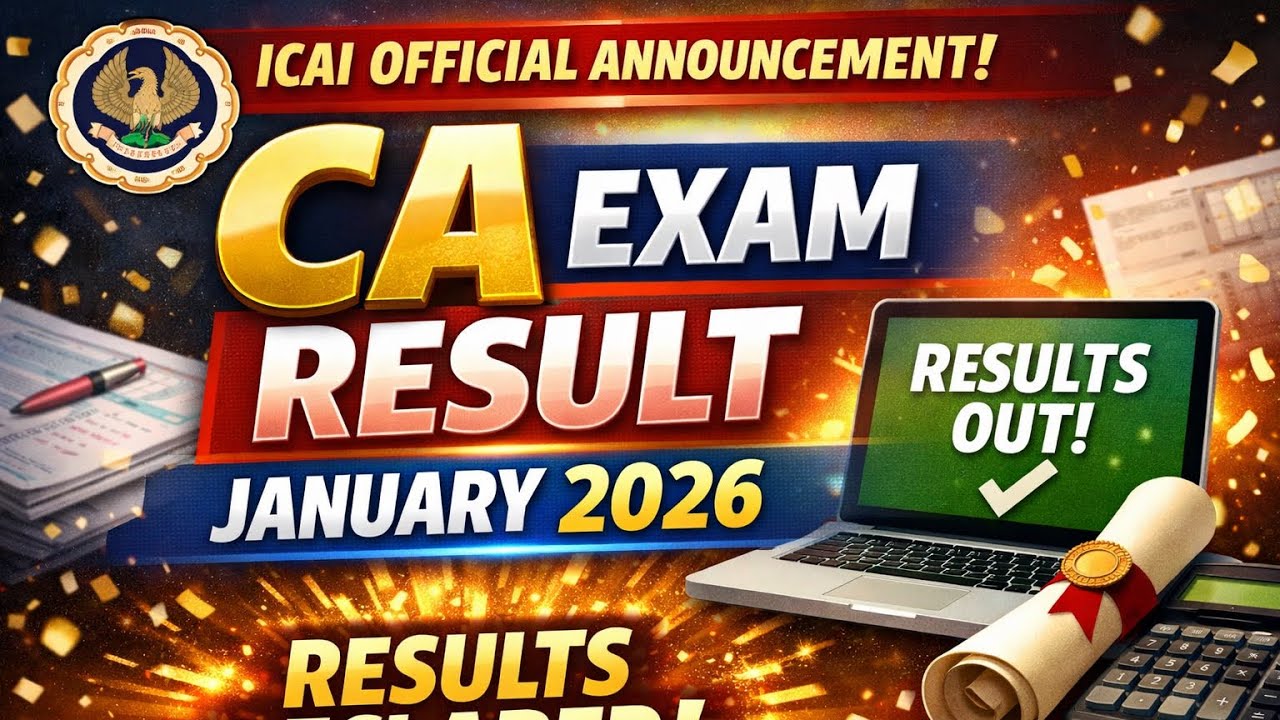 Official announcement ca exam January 2026 result date