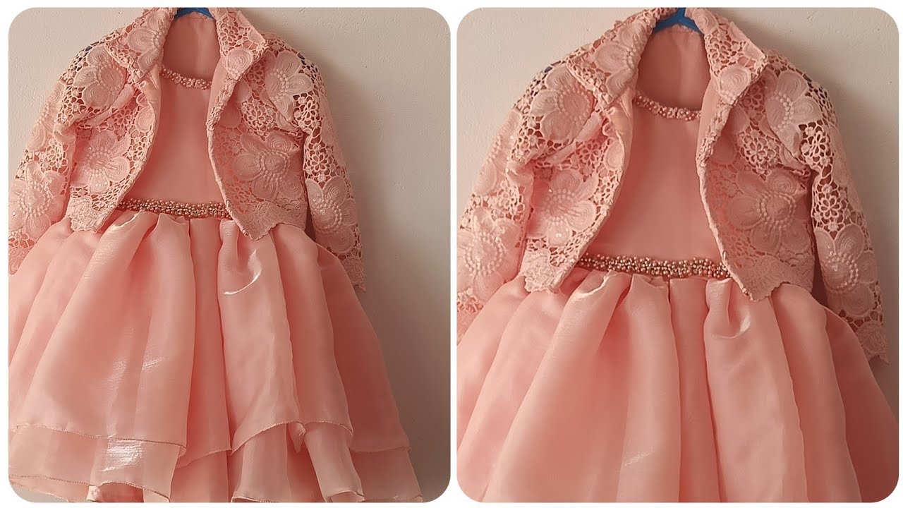 Frock cutting and Stitching / frock with jacket(4yrs measurement)