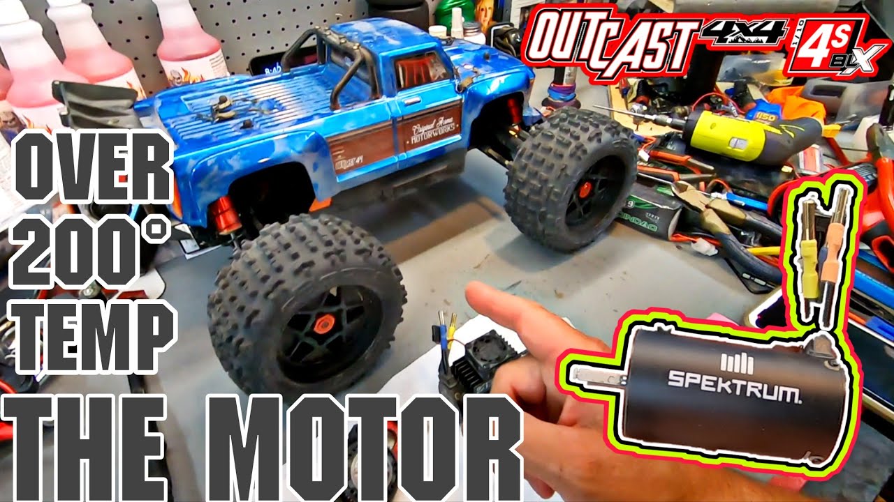 New Arrma Outcast 4s V2  I KILLED that little 2400 KV Spektrum Motor