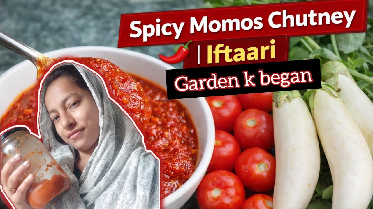 Ghar ke Baingan aur Tamatar se Banai Spicy Momos Chutney | Iftaari Vlog