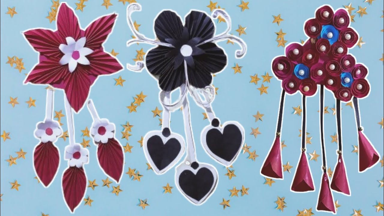 10 Quick Easy Paper Wall Hanging Ideas / Heart Flower Wall decor / Cardboard  Reuse /Room Decor DIY