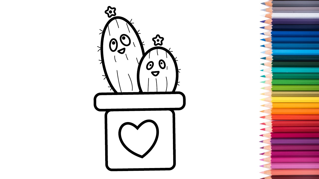 Як намалювати кактус| малювання для дітей| How To Draw A Funny Cactus