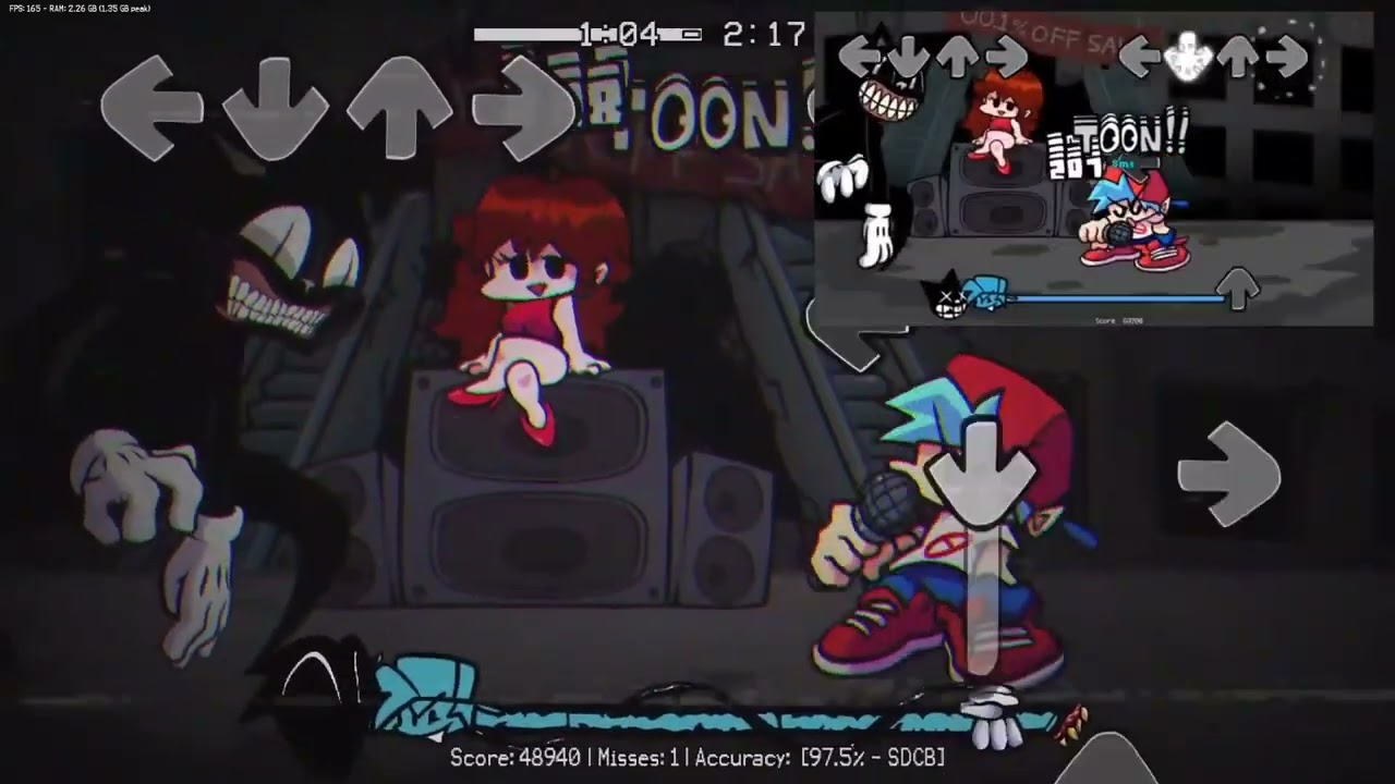 Comparison of old and new version of Reruns FnF vs Cartoon Cat