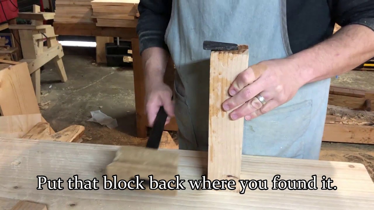 Oldwolf Workshop Studio   Installing a Blacksmith Made Plane Stop