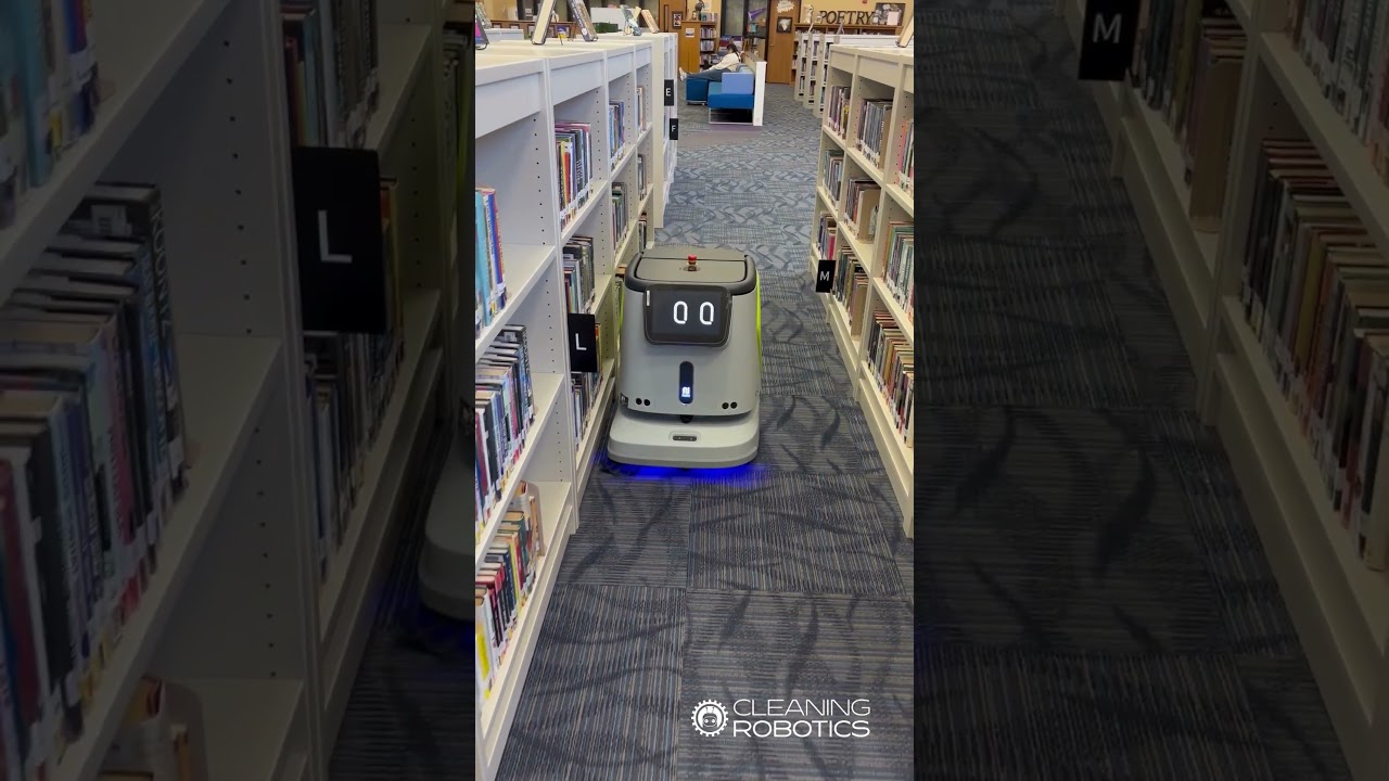 Pudu CC1 Cleans Library | Cleaning Robotics