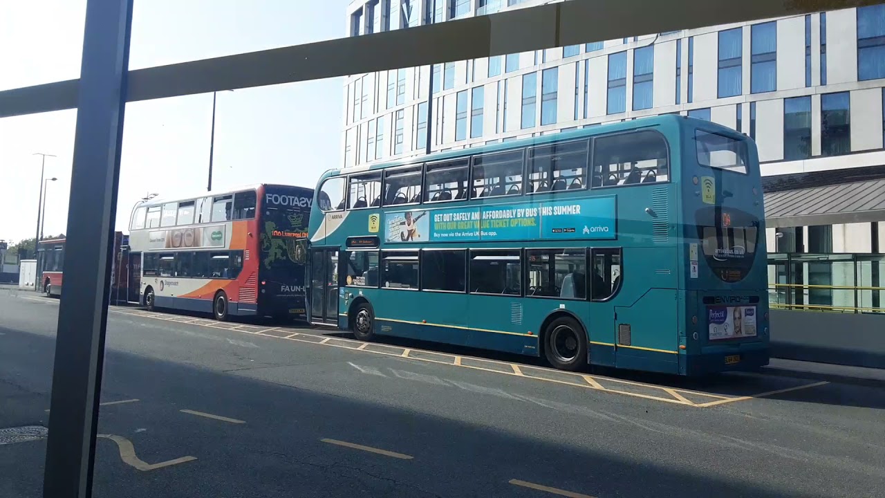 2 Enviro 400s and a single decker bus all in line at Liverpool one