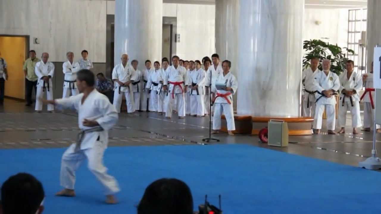 Shorin-ryu kata by Maeshiro Morinobu sensei to celebrate 'Karate Day' in Okinawa.