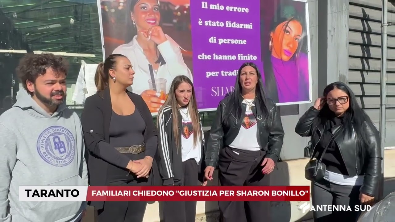 04 NOVEMBRE 2025   TARANTO    FAMILIARI CHIEDONO GIUSTIZIA PER SHARON BONILLO