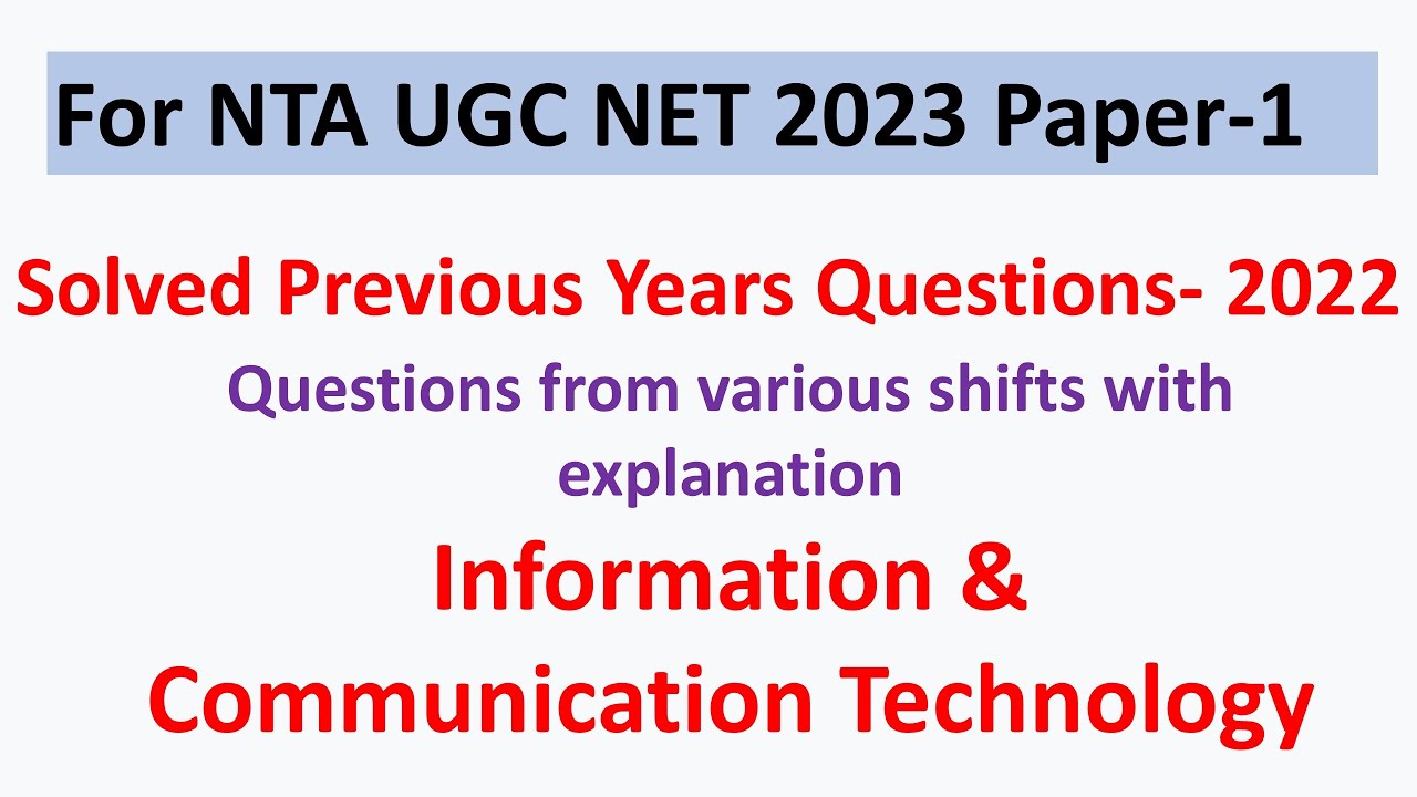 2022 PYQs Solution Paper 1| Dr Triptii | Paper 1 NTA UGC NET 2023 |Global Online | ICT