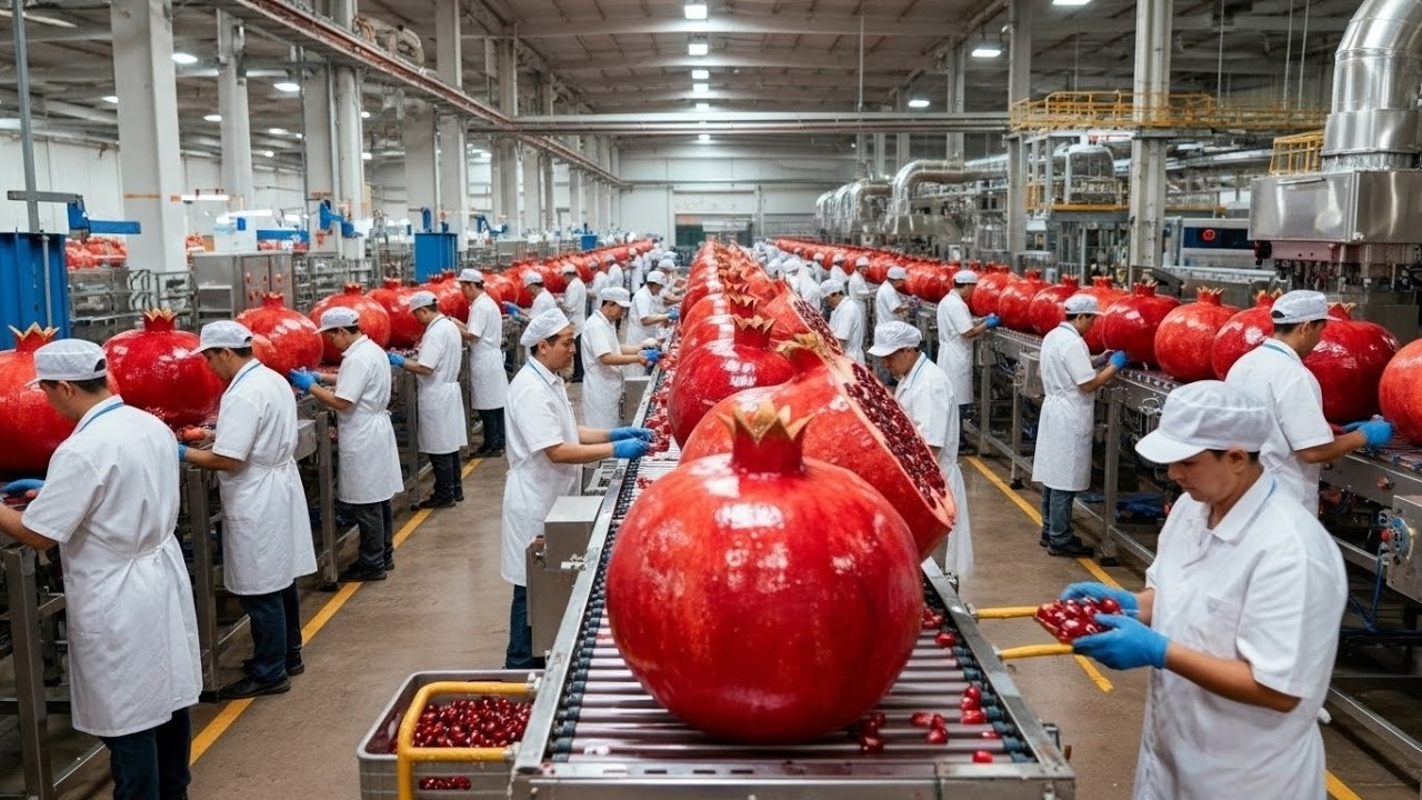 Inside a Modern Factory: How Pomegranate Juice is Really Made (From Fruit to Bottle)