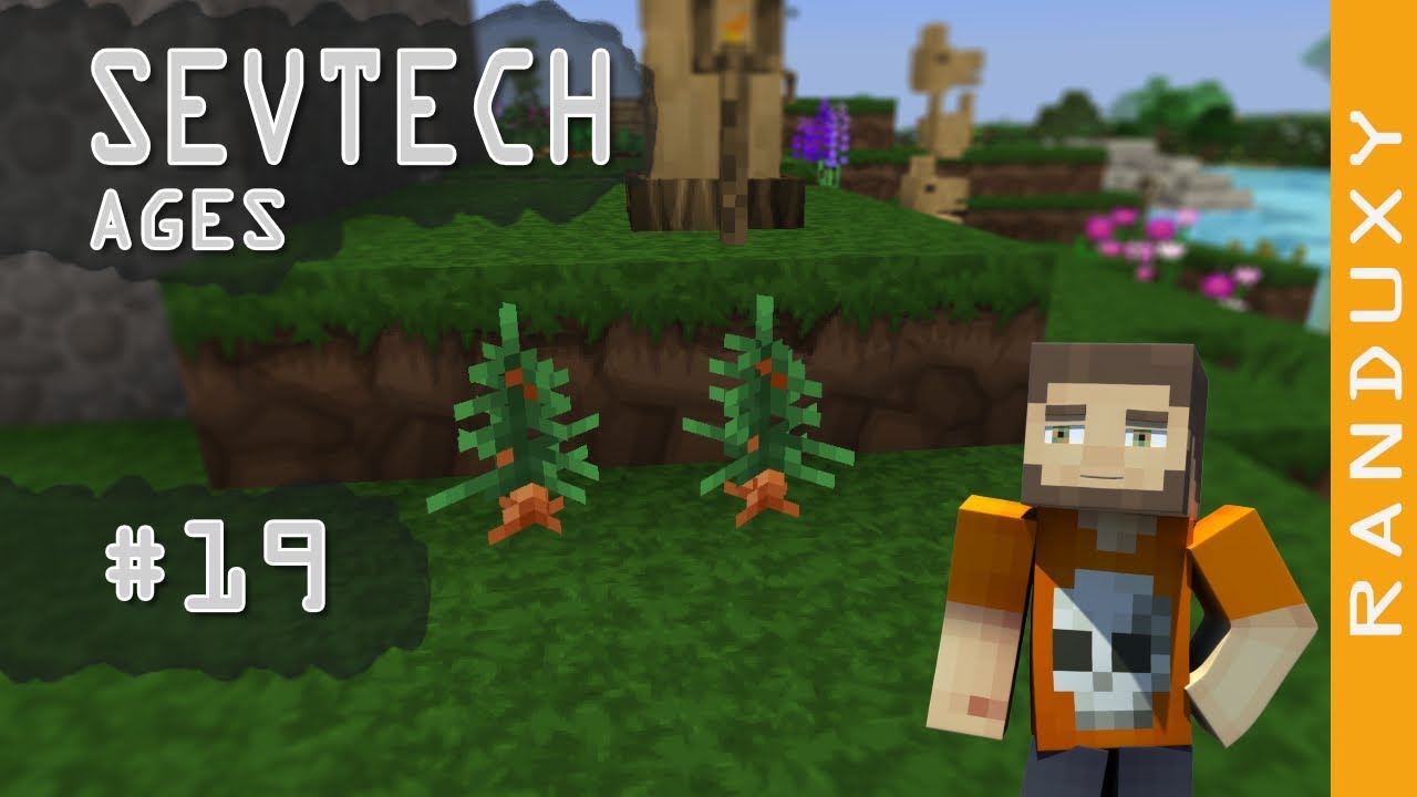 SevTech Ages: Minecraft - Ep.19 - Red Cedar wood the hard way, a cow in tow.