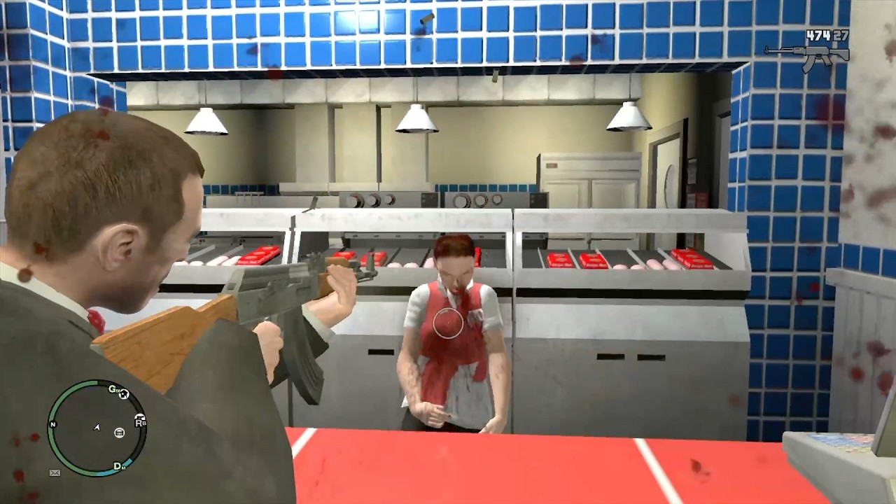 Grand Theft Auto IV: Shooting At Burger Shot