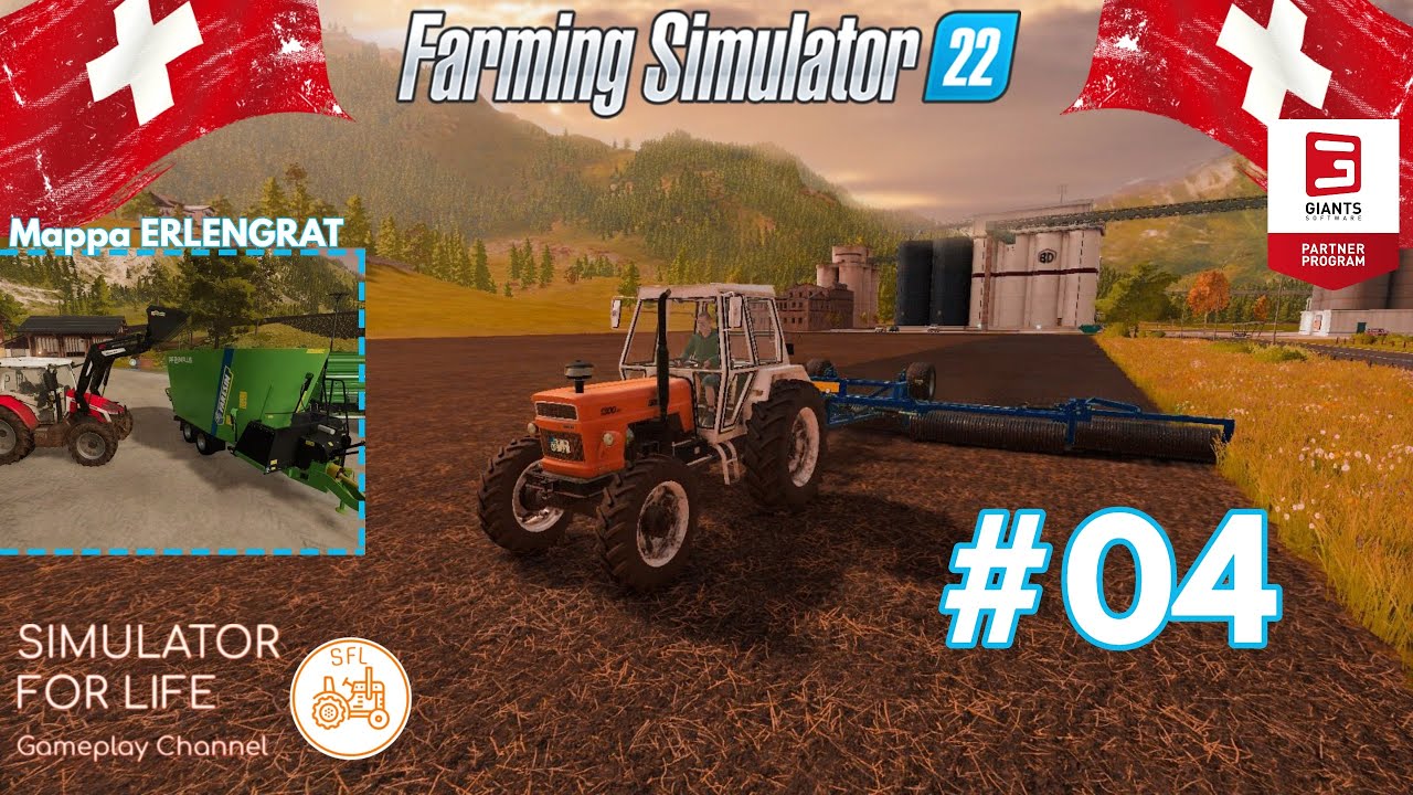 #04 RULLATURA DEI CAMPI + PRIMA RAZIONE MISTA - ERLENGRAT - FARMING SIMULATOR 22 ITA 1080p