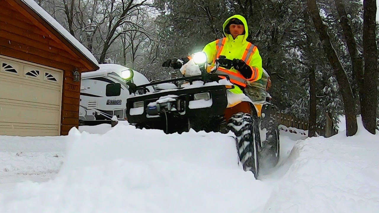 ATV snow plow setup / plowing a private road