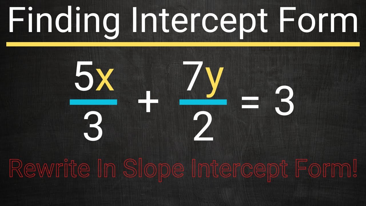 Rewrite The Equation In Slope Intercept Form - Multiple Examples