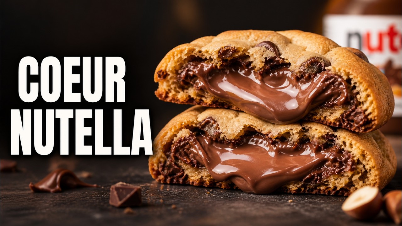 Cookies Fourrés au Nutella 🍪 | Recette Ultra Moelleuse au Cœur Coulant