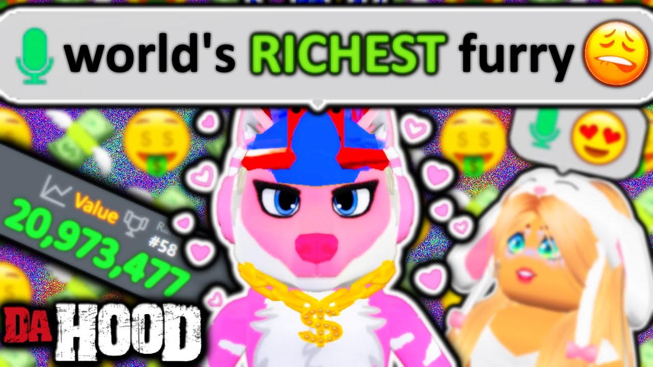 Da Hood VOICE Chat as a RICH FURRY (Roblox Funny Moments)