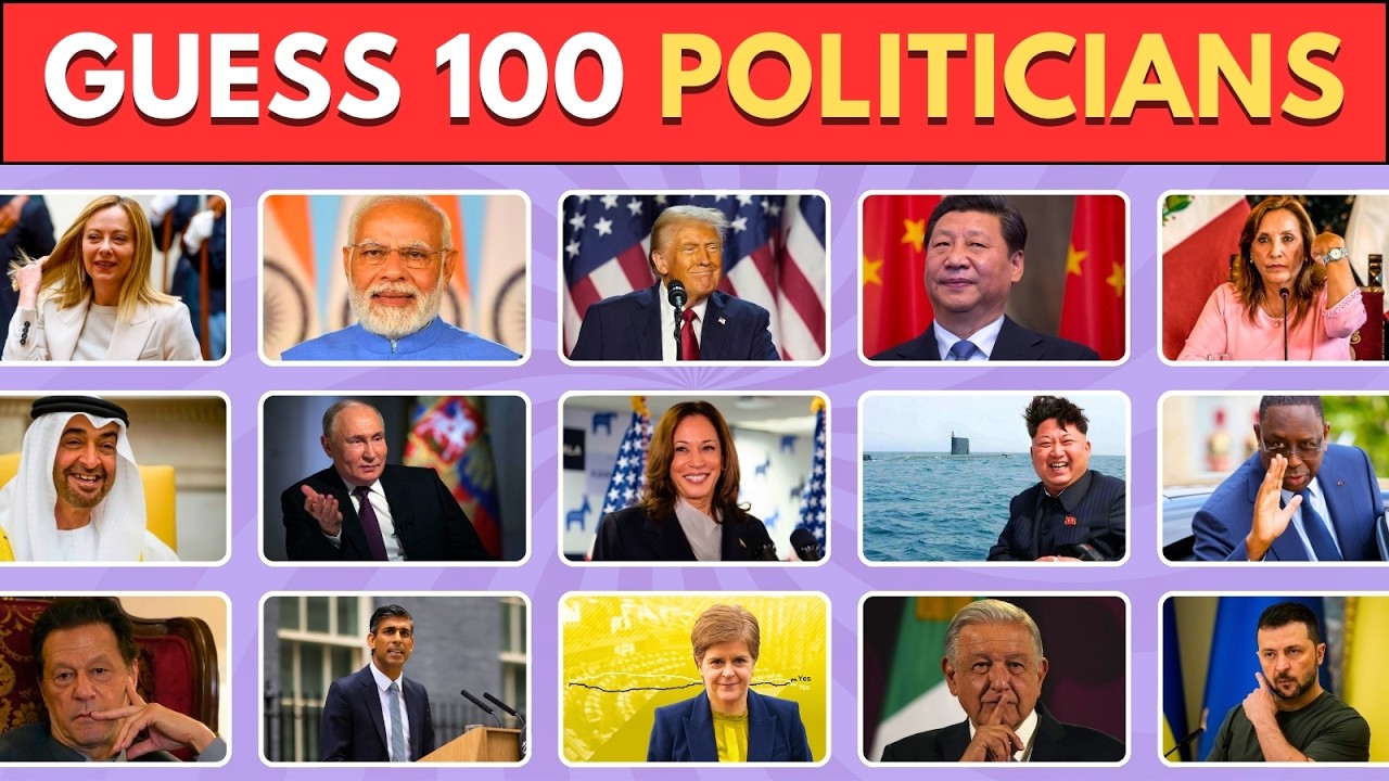 Guess The Politician in 3 Seconds 🤵‍♂️🤵‍♀️ | Can You Guess All 100 Politicians?