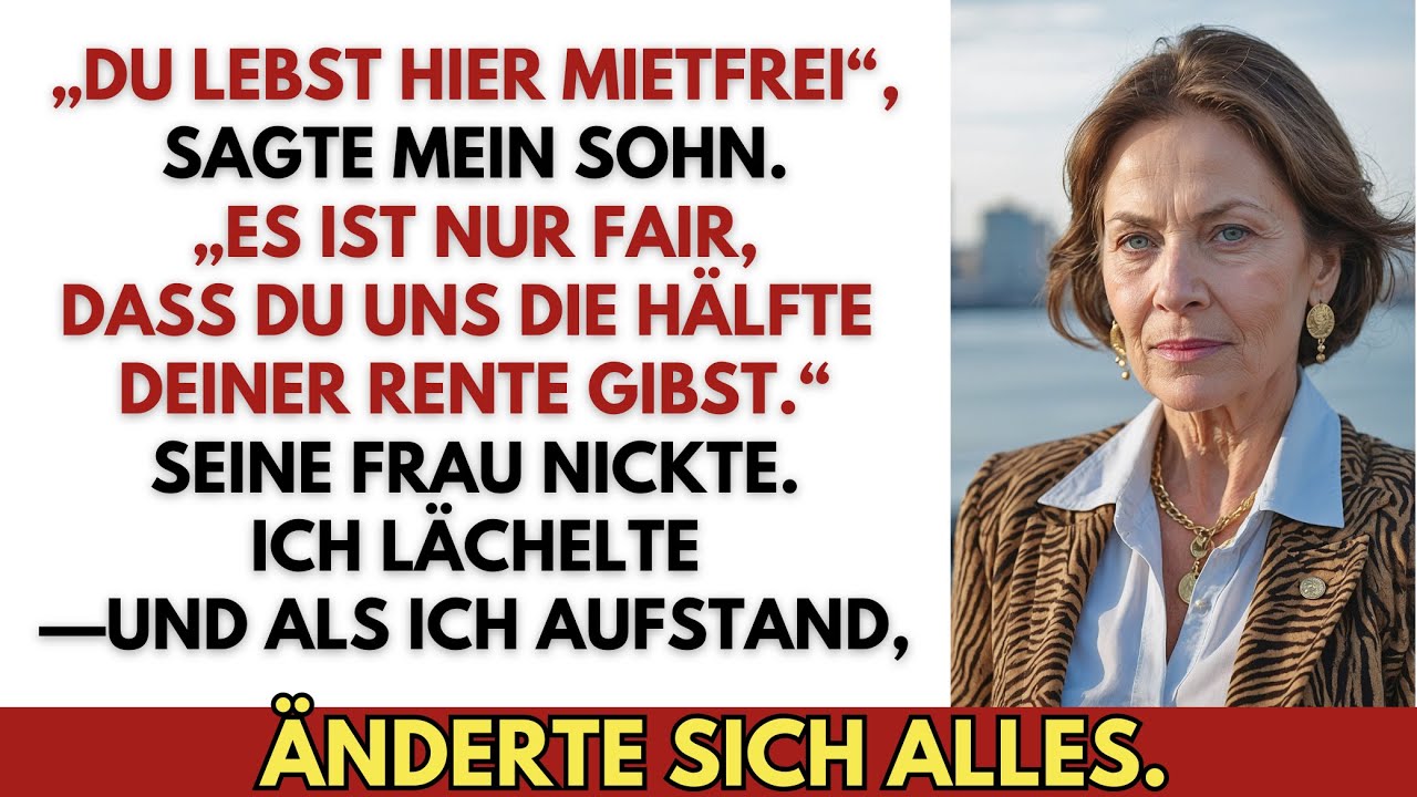 Mein Sohn forderte die H&auml;lfte meiner Rente &ndash; doch er ahnte nicht, was ich ihm entgegnen w&uuml;rde.