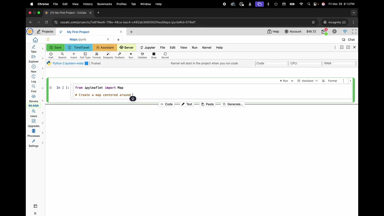 How to Use Ipyleaflet to Create an Interactive Map in Jupyter with CoCalc