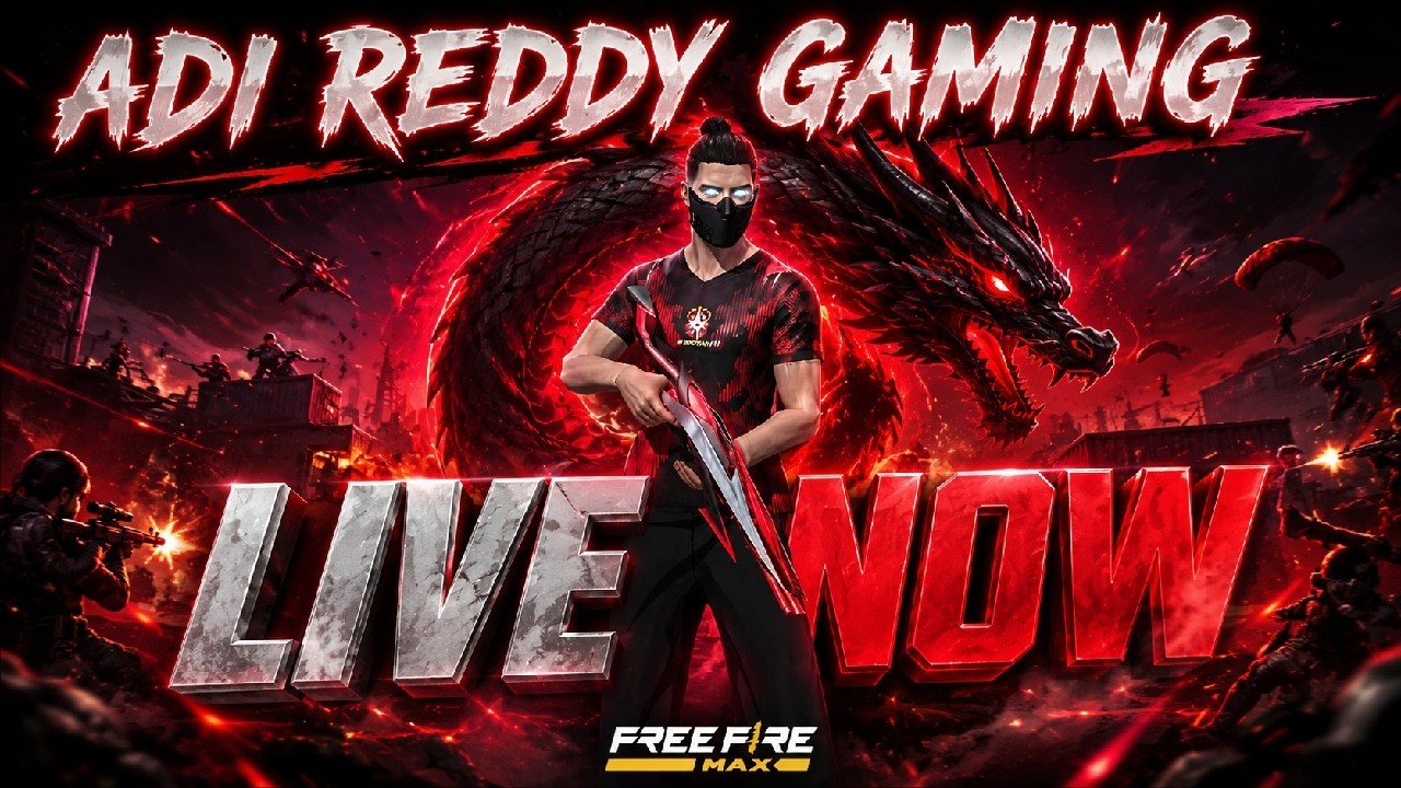 🔥 FREE FIRE MAX LIVE 🔴 | ADI REDDY GAMING | ESPORTS SCIRMS LIVE| Intense Gameplay & Custom