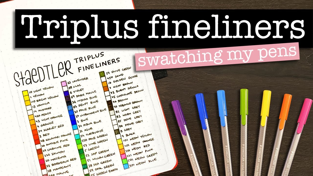 STAEDTLER TRIPLUS FINELINERS 💜 Swatching my Triplus fineliner collection | Long-term collections