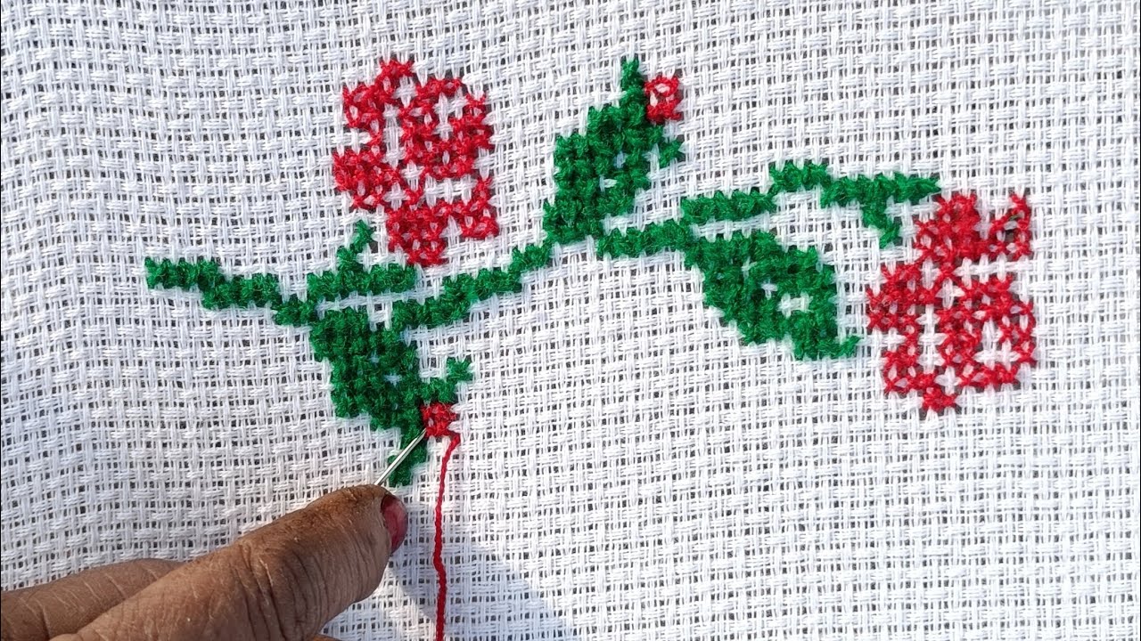 ✨Rose Cross Stitch Pattern🌹| Rose Flower Dusuti 😍 | Made By Sunita |