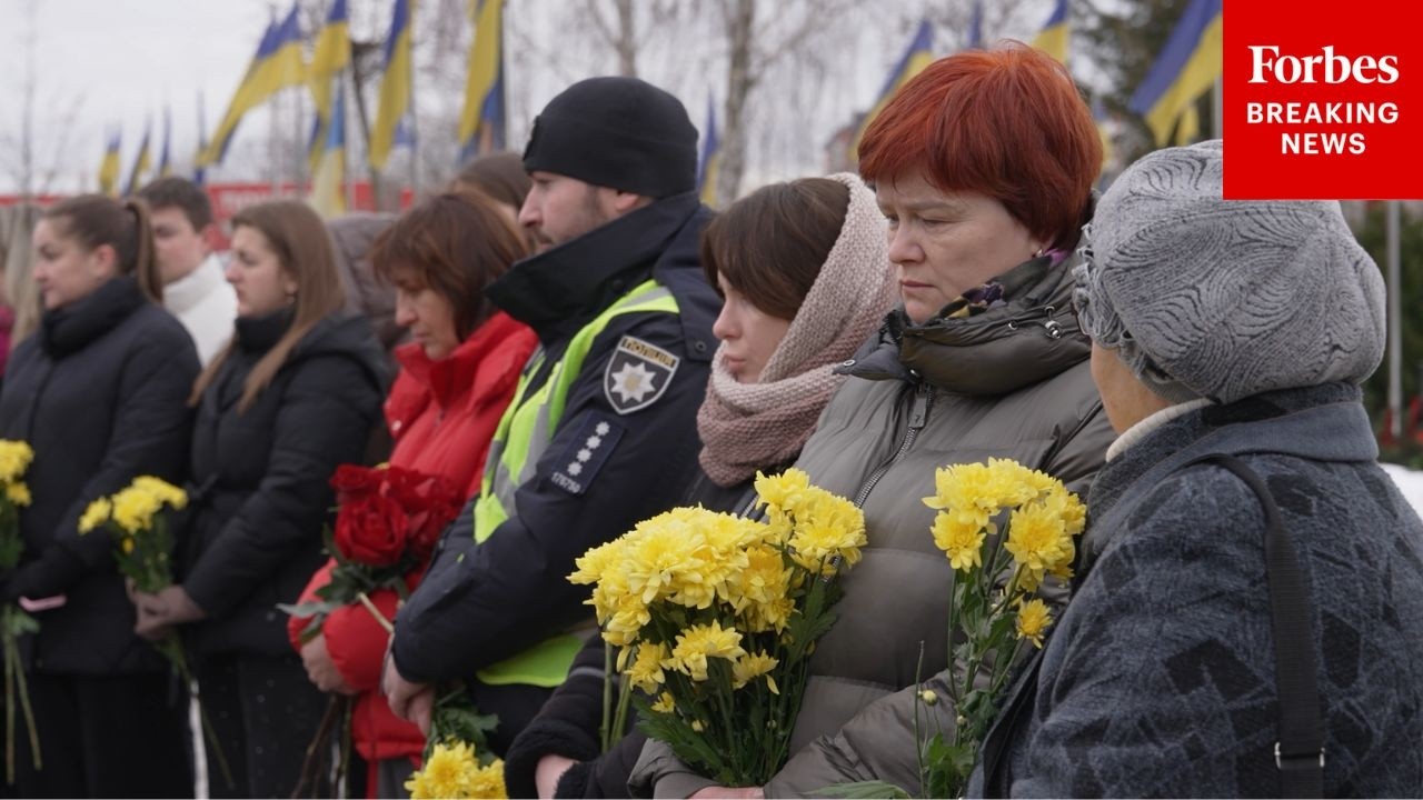 Ukrainians Gather To Honor Those Lost On Fourth Anniversary Of War With Russia