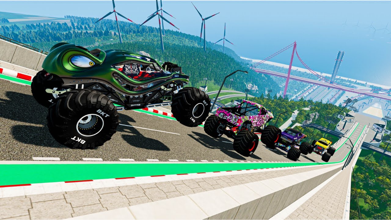 Epic Monster Truck Jumps & Crashes at High Speed | BeamNG Drive #008
