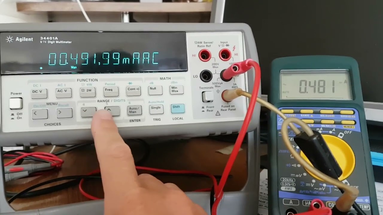 Обзор диапазона ACI 10mA Agilent 34401A