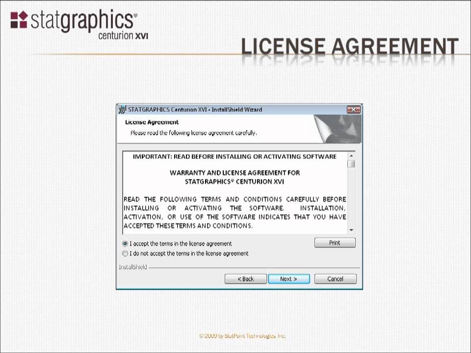 Statgraphics Centurion Installation
