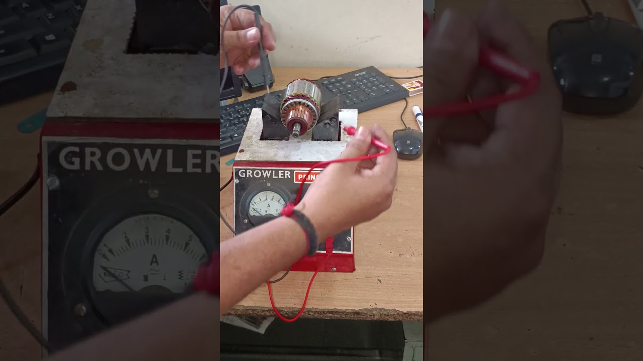 Starter motor armature open circuit test on a growler #automobile #yt