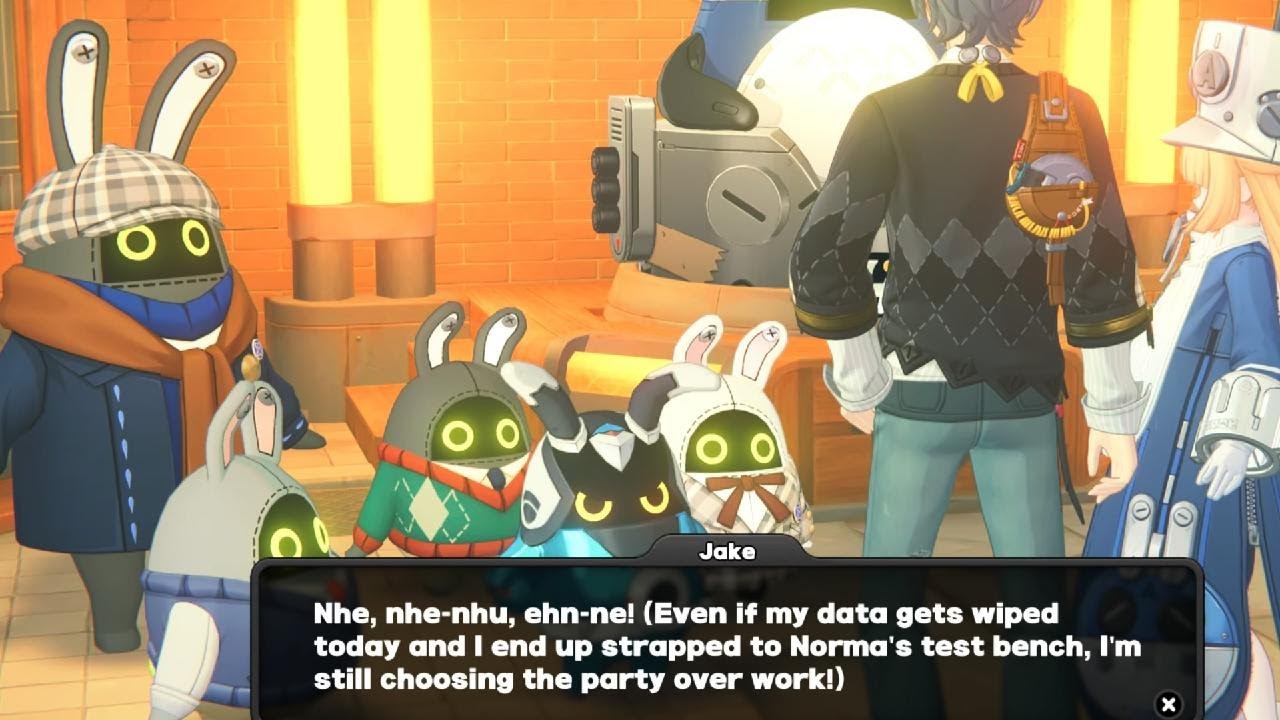Norma help jake and the bangboo get bottle caps :Zenless Zone Zero
