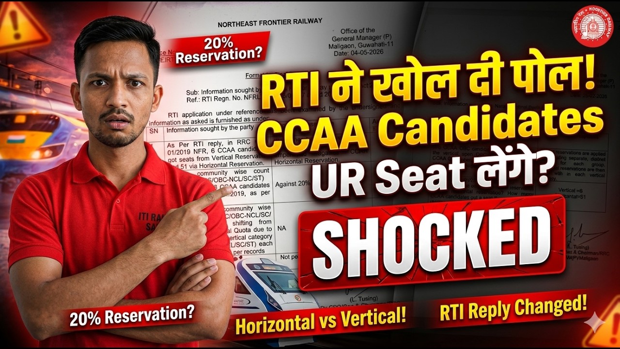 CCAA कैंडिडेट UR सीट लेंगे या नहीं? | 20% Horizontal Reservation की पूरी सच्चाई | RTI Reply Explaine