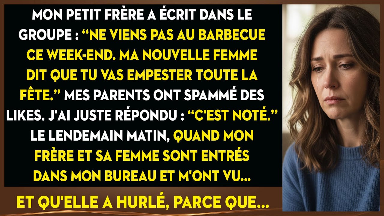 Mon Petit Frère M'interdit Le BBQ. Puis, Il Entre Dans Mon Bureau Avec Ma Femme...