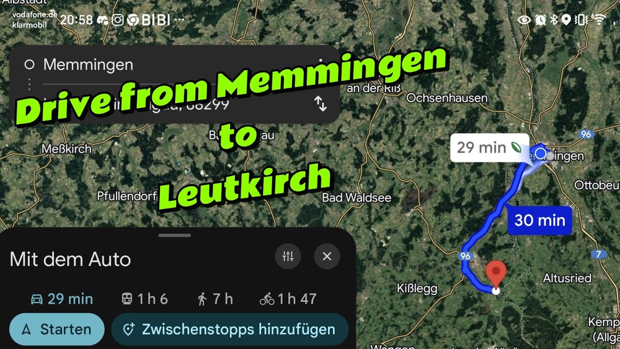 Drive from Memmingen to Leutkirch |Germany Autobahn + Scenic Countryside Road