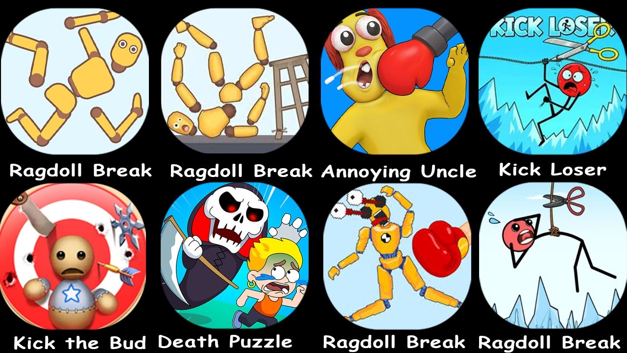 Roblox,Sprunki Survival,Ragdoll Falls,Ragdoll Break,Kick the Buddy,Annoying Uncle Punch,Kick Loser