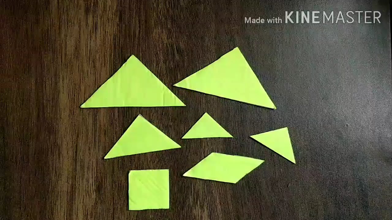 How to make 7 pieces tangram shapes | Tangram puzzles | Tangram shapes cutting