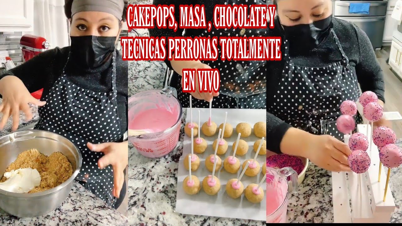 CAKEPOPS, Preparación de masa y chocolate,  decoración y cotorreo con AzulCakes en Vivo desde TikTok