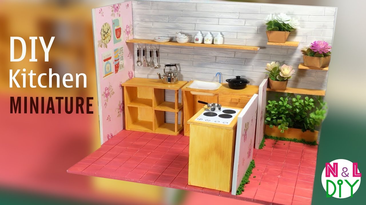 DIY Миниатюрный кукольный домик: Кухня | Как сделать миниатюрной кухни для кукольного дома