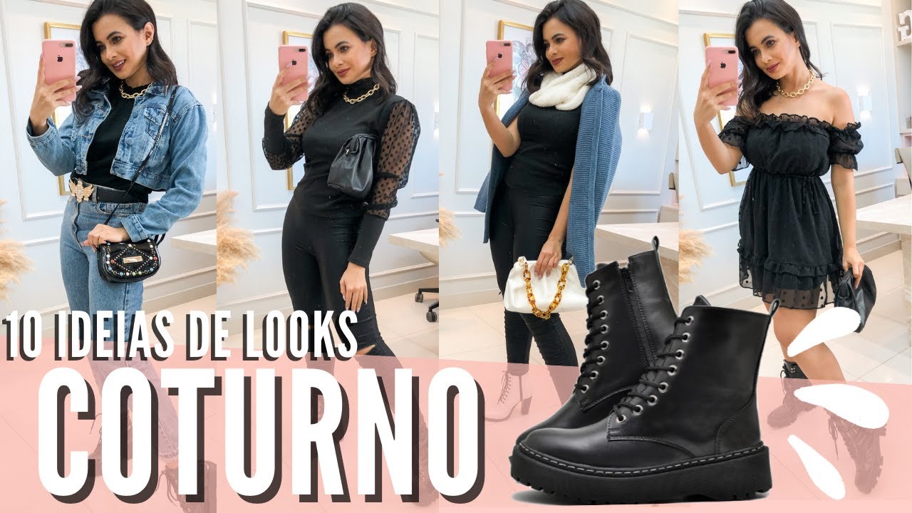 COTURNO, 10 ideias de looks com COTURNO, como usar coturno, look com coturno.