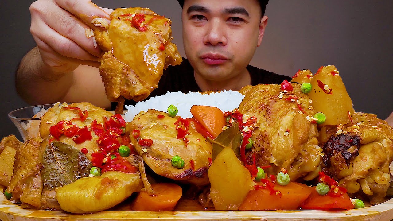SPICY CHICKEN AFRITADA | Mukbang Asmr | ALFIE EATS