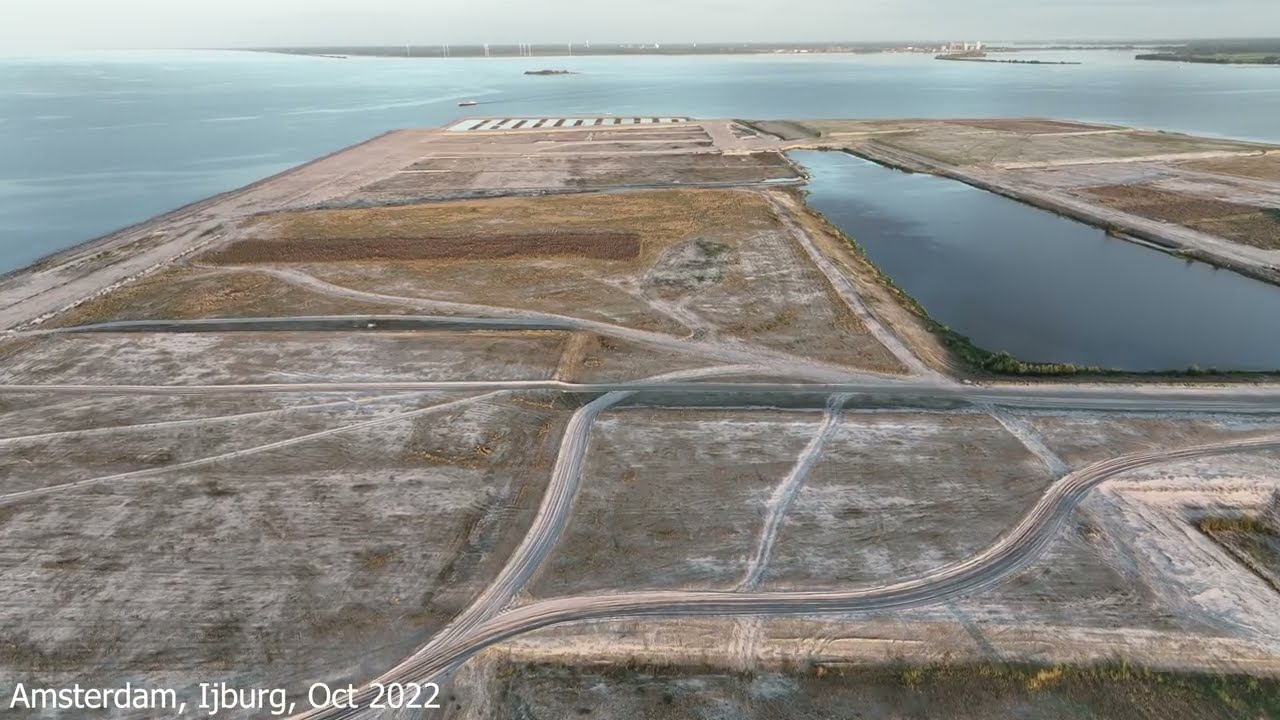 Drone flight over the newly reclaimed land in Ijburg, Amsterdam (Oct 2022)