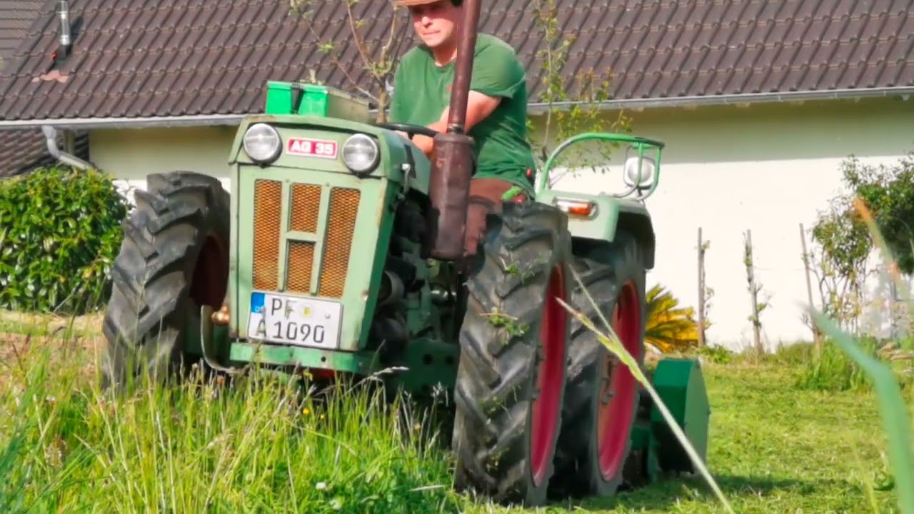 Streuobstwiese mulchen mit Holder AG35 und Agromec Schlegelmulcher