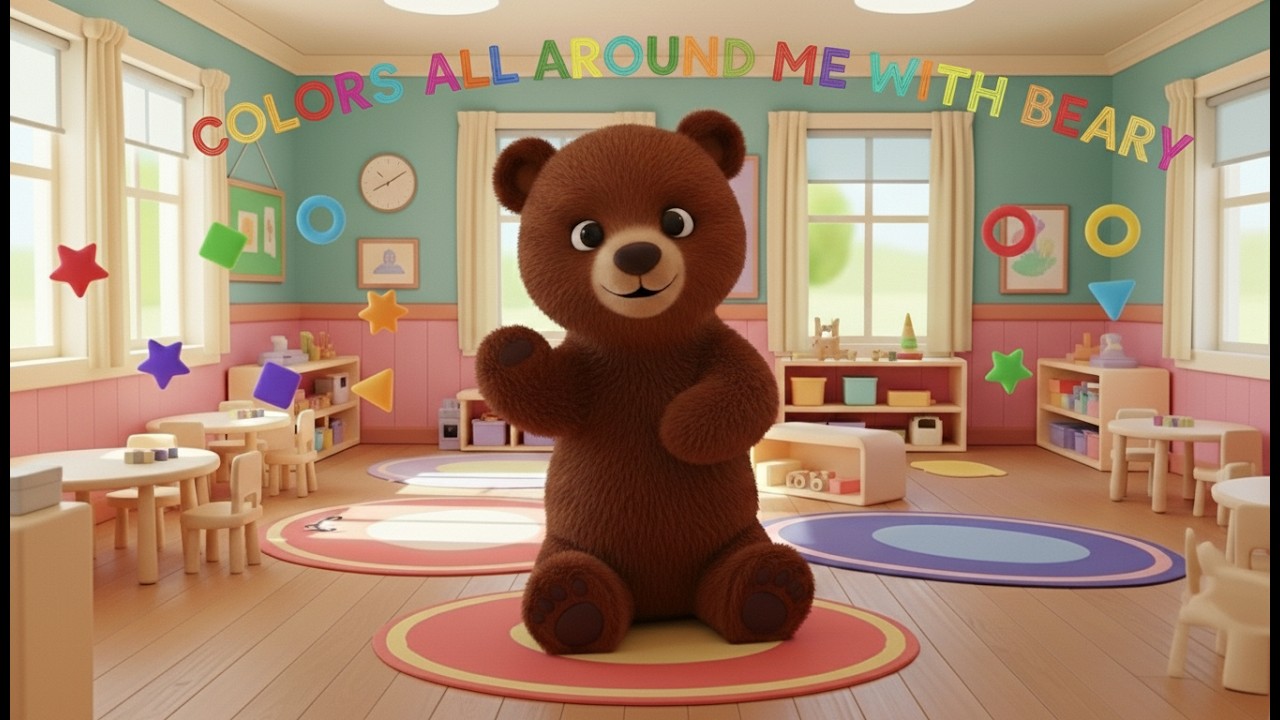 Learn Colors with Beary the Bear 🐻 | Fun Color Song for Kids | Tiny Paws Academy