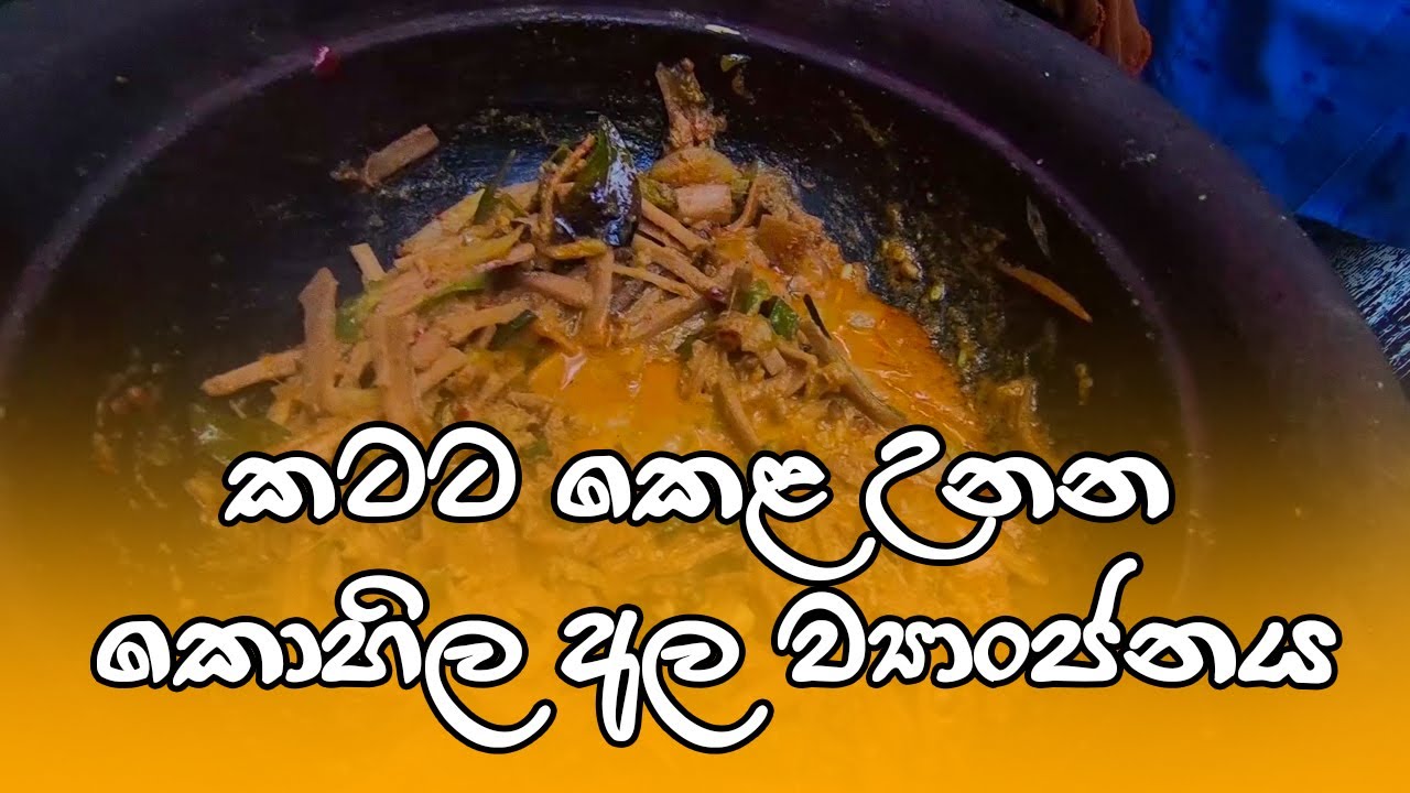 කටට කෙළ උනන කොහිල අල ව්‍යාංජනය lKohila Ala Curry llasia spinosa village style by grandma recipe l