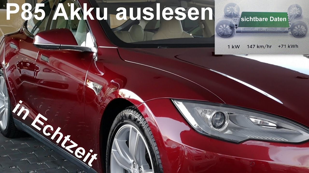 Tesla Model S P85 Akku auslesen mit sichtbaren Daten exklusiv veröffentlicht