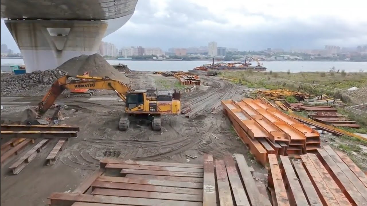 2026.03.08  淡江大橋  八里端 施工棧道已拆完 橋底施工  各區更新進度施工概況  空拍 LIVE 直播