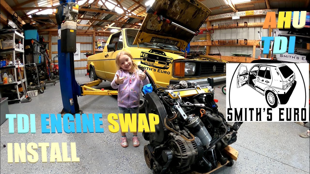 TDI ENGINE AND 02J SWAP INSTALL IN MY MK1 RABBIT PICKUP