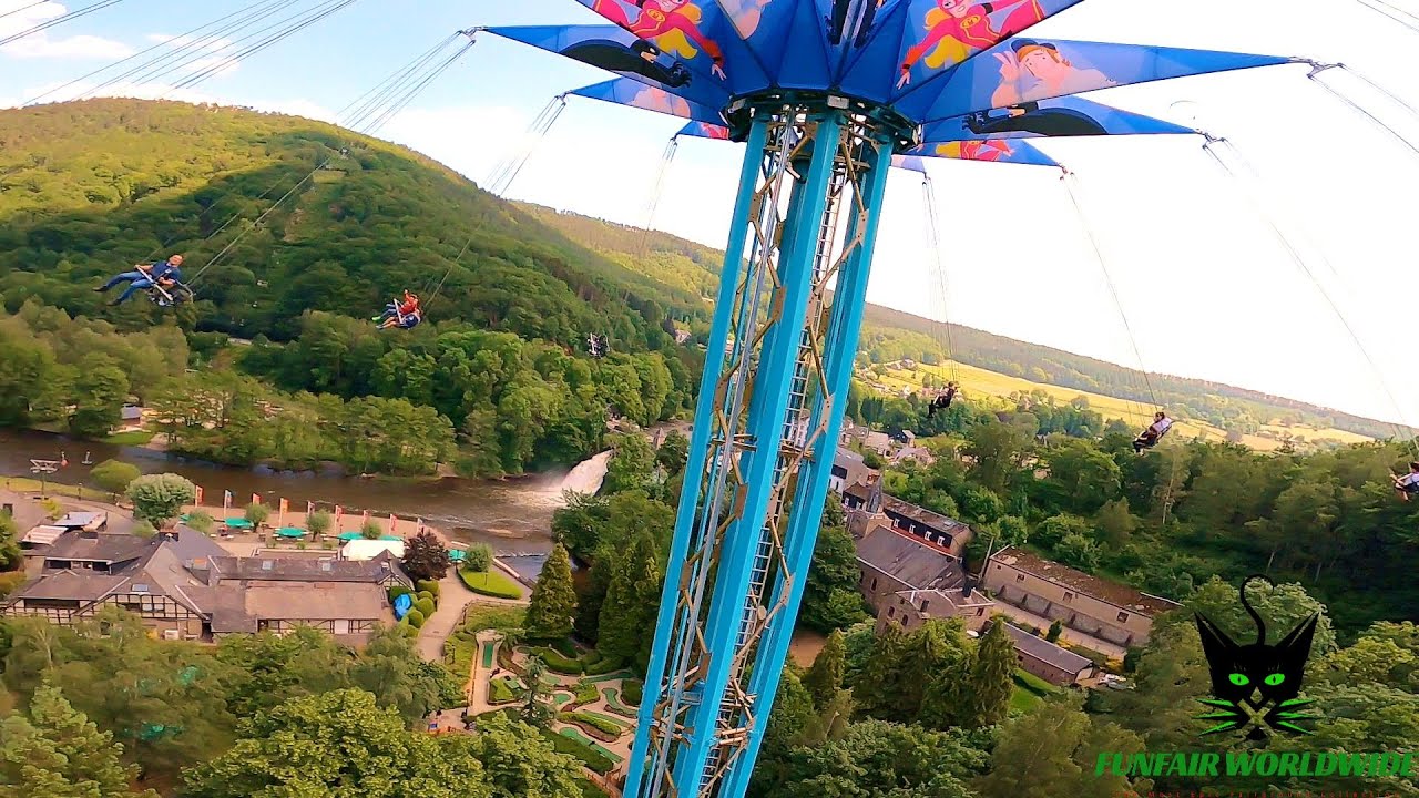 High Thrill MEGA MINDY FLYER Onride POV at PLOPSALAND Ardennes 2024 🇧🇪